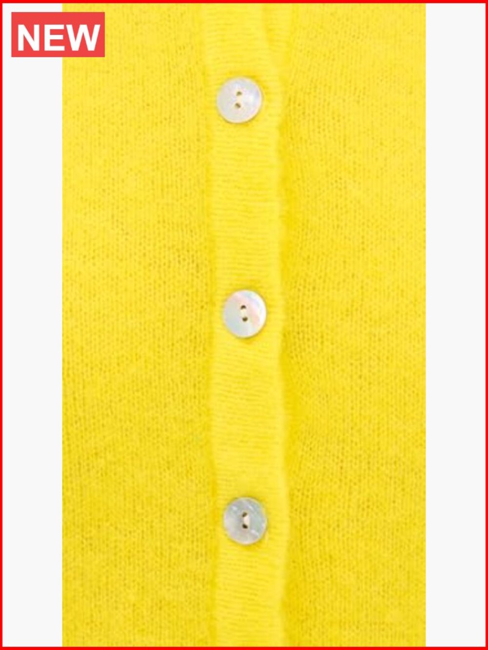 Mid-Weight Alpaca Wool Blend Knit Cardigan with Pearlescent Buttons - Picture 6 of 6